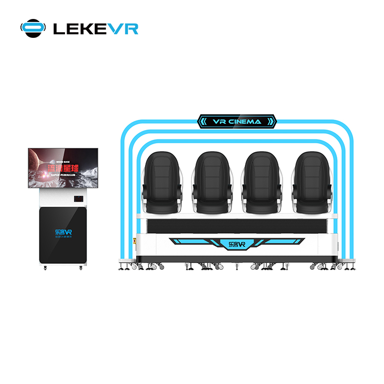 LEKE VR 9D Motion Cinema Chiar Virtual Reality Roller Coaster Egg Chiar Chaise de cinéma 4 places